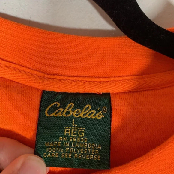 Cabela’s Sweater Men’s Large Neon Orange Think Long Sleeve Crew Neck Hunter - Picture 2 of 10